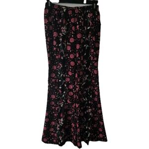Band of Gypsies Pants XS Pull On Floral Patchwork Flare Boho Festival Summer